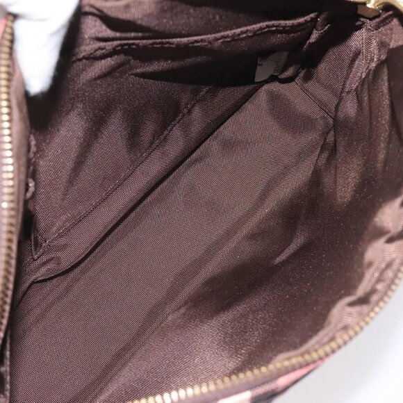 BURBERRY Nova Check Shoulder Bag Canvas Red Auth 115048 - Picture 13 of 16